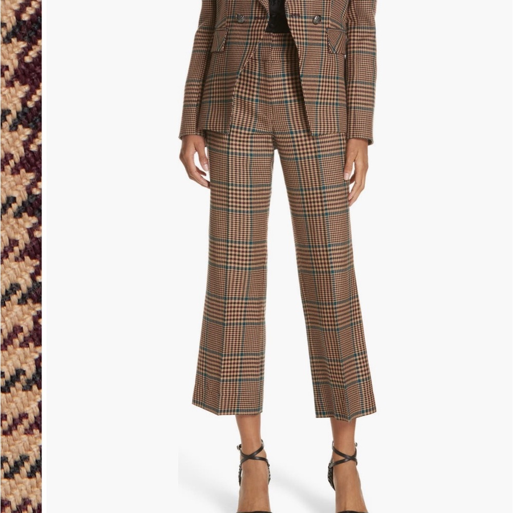 Veronica Beard Cormac Plaid Wool Blend Trousers /Pants size 10 - NWT